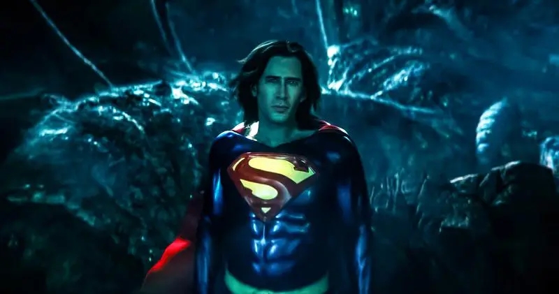 Nicolas Cage as Superman in The Flash.